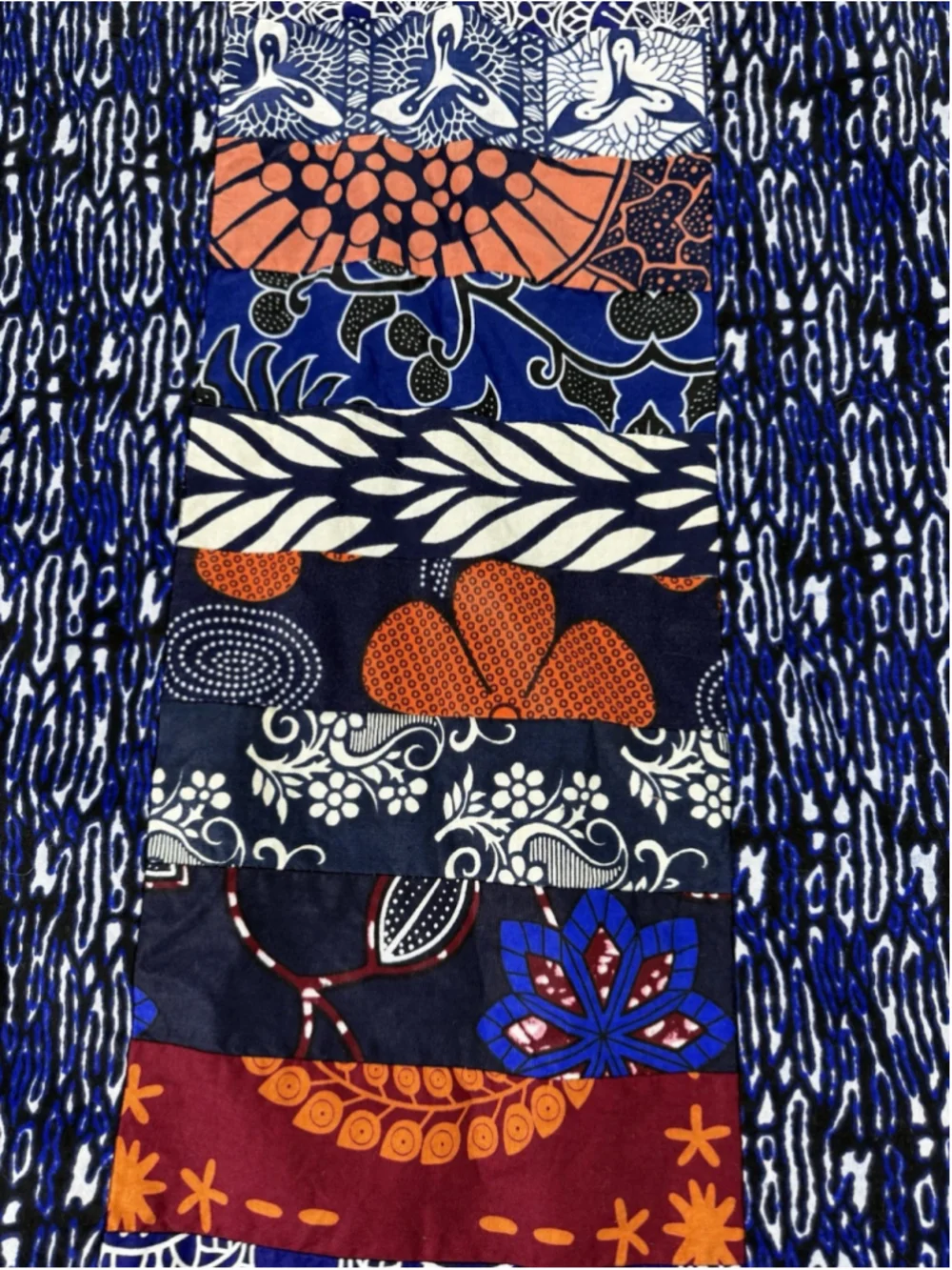 Ladella Patchwork Table Runner Boho Tribal Boho Decor 86x18 Blue Orange